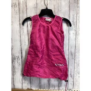 DKNY Women Tank Top Size Small Hot Pink Spellout Logo Sleeveless Activewear
